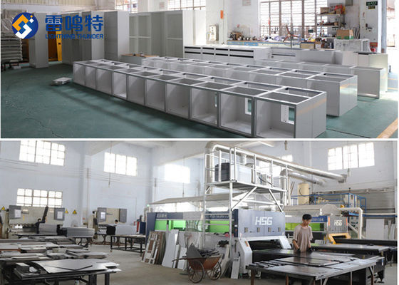 نیمکت جزیره فولاد ضد زنگ Lei Ming Te ISO14001 با سینک بیضی شکل
